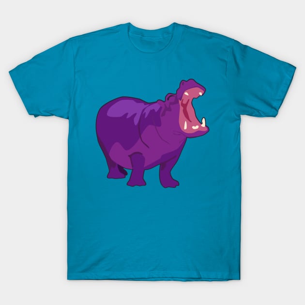 Purple Hippo T-Shirt by LyddieDoodles